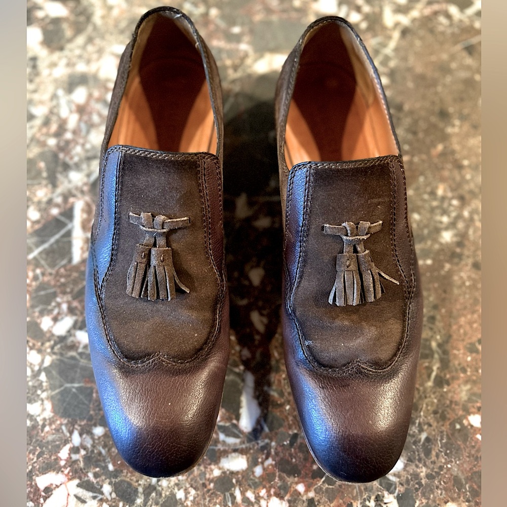 Vintage Gucci loafers. Brown suede and leather. UK size 9.5/ US size 10.